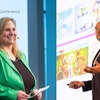 Dr. Rowena Arzt, Head of Trade Fairs at Interzoo organizer WZF GmbH, during the Sustainability Session at Interzoo 2024. (left) | David Molenberghs, co-founder and chief innovation officer at Smoofl, during the opening session at Petfood Forum Europe 2024 (right).
