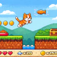 8 Bit Video Game Image Of A Cat