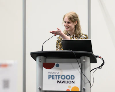 Future of Petfood Pavilion is a dedicated space on the show floor that hosts the Student Program, featuring academic pet food research conducted by graduate students from various universities.
