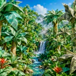 A Verdant Rainforest, But The Trees Are Made From Origami B Razilian Reales And Us Dollars