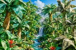 A Verdant Rainforest, But The Trees Are Made From Origami B Razilian Reales And Us Dollars