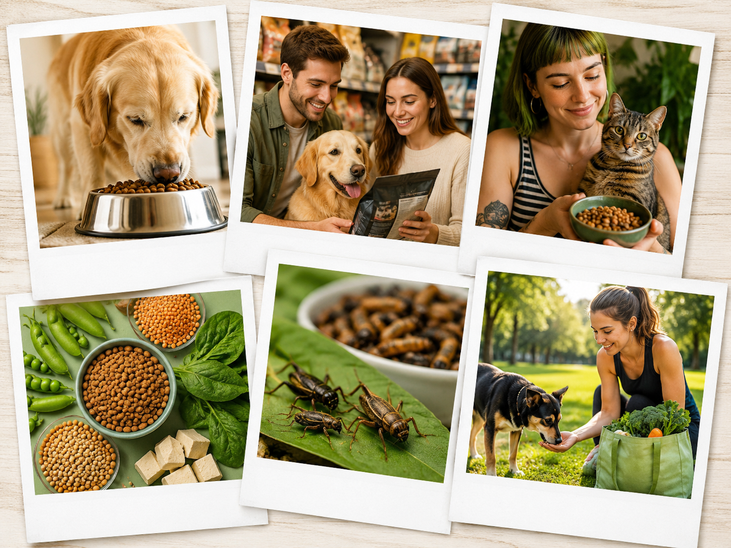 Collage Of Polaroid Photos Alternative Proteins Insect Vegan
