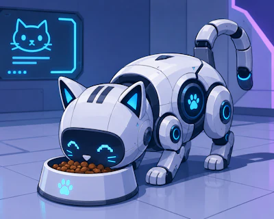 According to the author, pet food is learning to think.