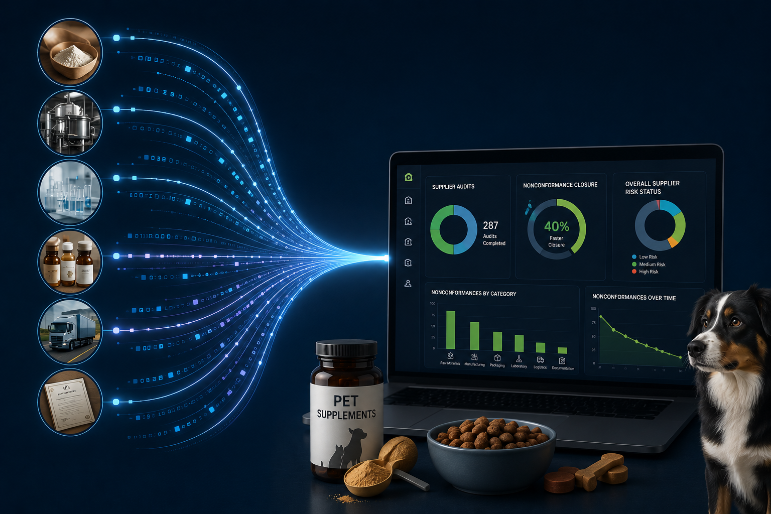 Beyond efficiency, audit integration strengthens trust by showing that supplier controls, certifications, deviations and corrective actions are connected and actively managed.