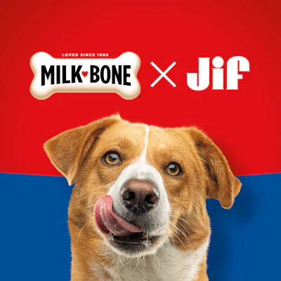 When trusted human-food brands cross into pet treats — like Milk-Bone made with Jif peanut butter — the product feels premium before the bag is even opened.