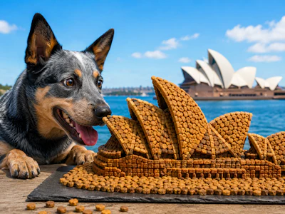 Model Of The Sydney Opera House Made Of Dog Kibble