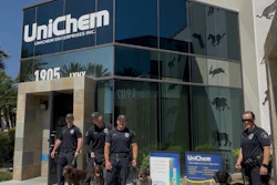 UniChem hosted teams from the local police department's canine explosive detection unit for a real-world training exercise at its facility in Ontario, California, in April.