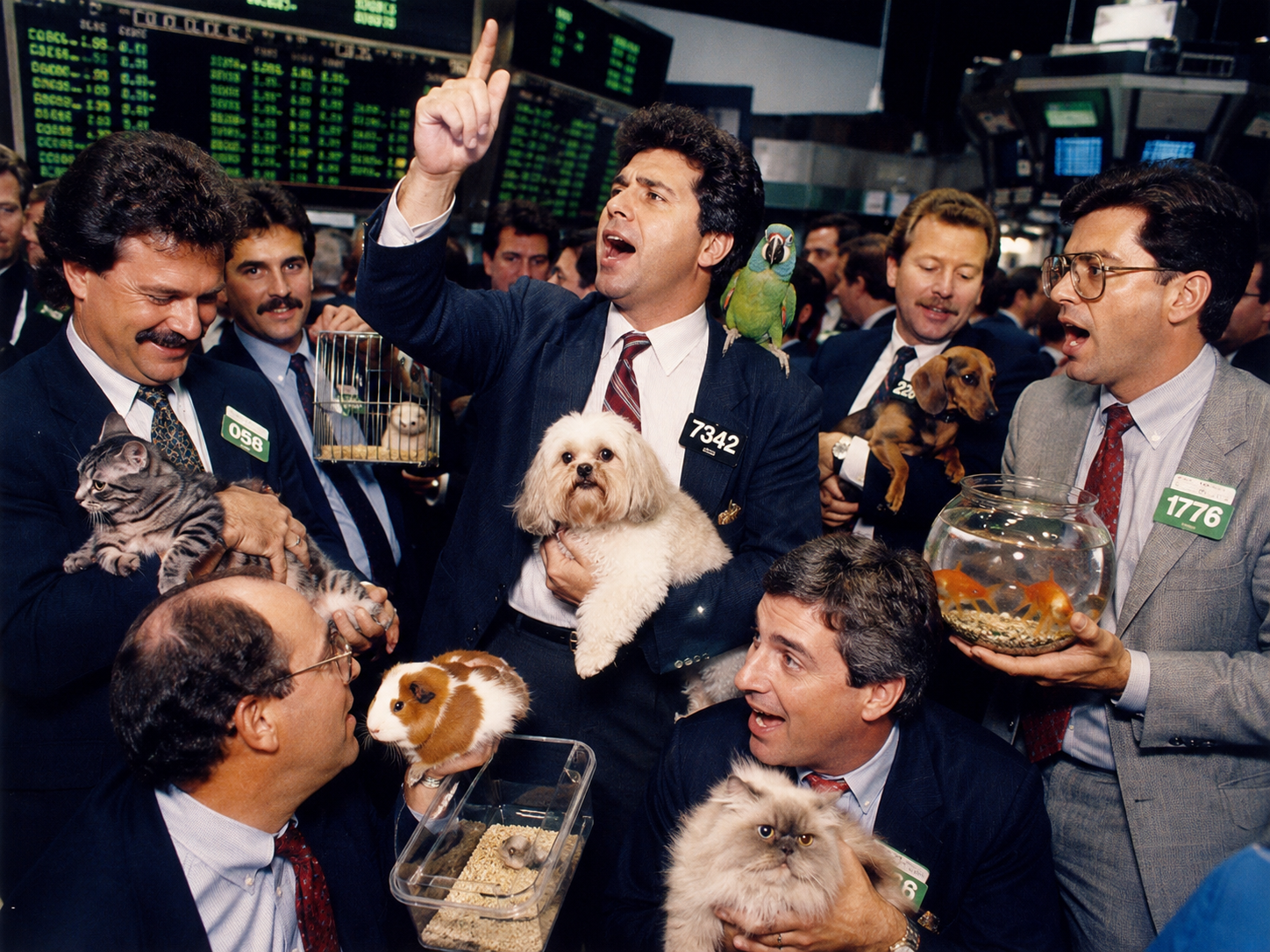 1980s Photo Of A Stock Brokers On The New York Stock Exchange Floor