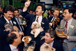 1980s Photo Of A Stock Brokers On The New York Stock Exchange Floor
