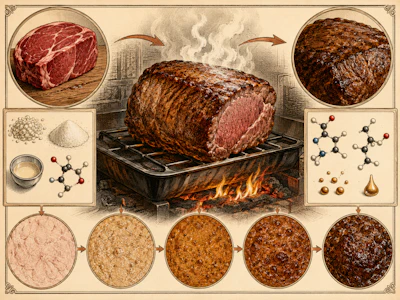 19th Century Textbook Illustration Documenting The Maillard Browning Reactions