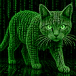 Cat Made From Green Digits