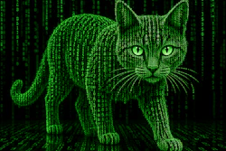 Cat Made From Green Digits