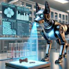 Dall·e 2025 01 07 12 00 13 A Futuristic Robotic Dog Equipped With Advanced Sensors, Sniffing At A Sample Of Pet Food In A High Tech Laboratory The Robotic Dog Has Sleek Metalli