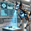 Dall·e 2025 01 07 12 00 13 A Futuristic Robotic Dog Equipped With Advanced Sensors, Sniffing At A Sample Of Pet Food In A High Tech Laboratory The Robotic Dog Has Sleek Metalli