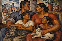 Mexican Mural Painting In The Style Of José Clemente Orozco