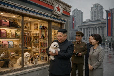 After visiting a pet shop, Kim Jong Un called for expanding the production of pet-related goods, including pet food, grooming tools and veterinary medicines, in North Korea.