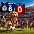 Pets Playing Soccer In The Stadium Of Guadalajara, Mexico