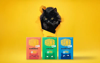 Developed with pet nutritionists and formulated to meet AAFCO standards for complete and balanced nutrition, RAWR said the line delivers species-appropriate food that mirrors a cat&rsquo;s natural prey diet.