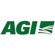 AGI company logo in forest green with stylized leaf or feather symbol