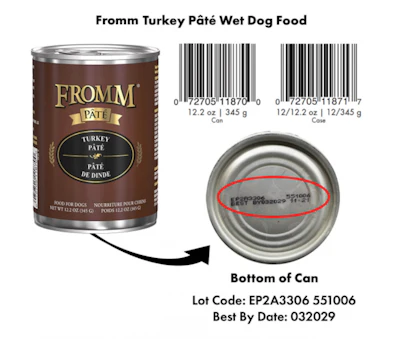 Fromm Turkey Pate Recall