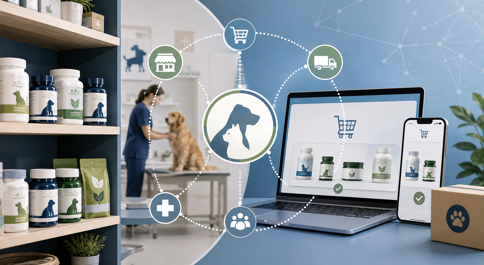 Pet supplement shoppers now split their purchases across pet stores, vet clinics, e-commerce and direct-to-consumer websites, according to new industry research.
