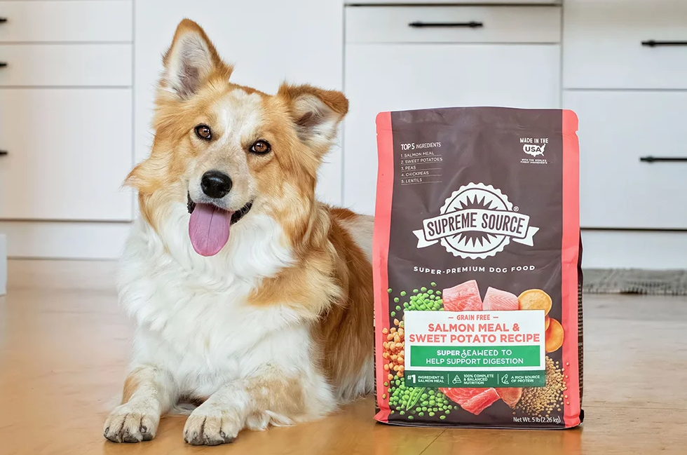 Supreme Source Cold Pressed Dog Food will begin arriving at select Walmart stores nationwide in September as part of the retailer's pet food assortment, followed by all Food Lion locations in October.