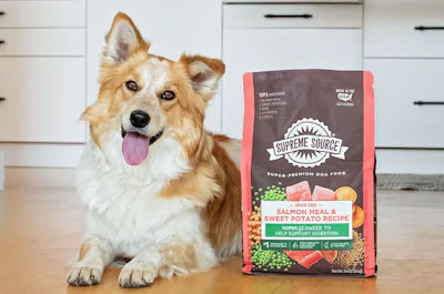 Supreme Source Cold Pressed Dog Food will begin arriving at select Walmart stores nationwide in September as part of the retailer's pet food assortment, followed by all Food Lion locations in October.