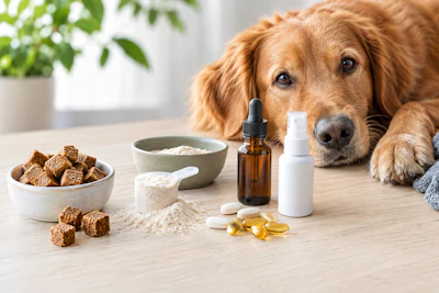 Pet Supplement Formats And Calm Dog Dall E