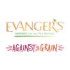 Evanger's pet nutrition brand logos featuring gold text with tagline and Against the Grain product line in vibrant magenta and orange