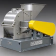 Munson industrial mixer grinder with stainless steel drum and yellow motor on gray base