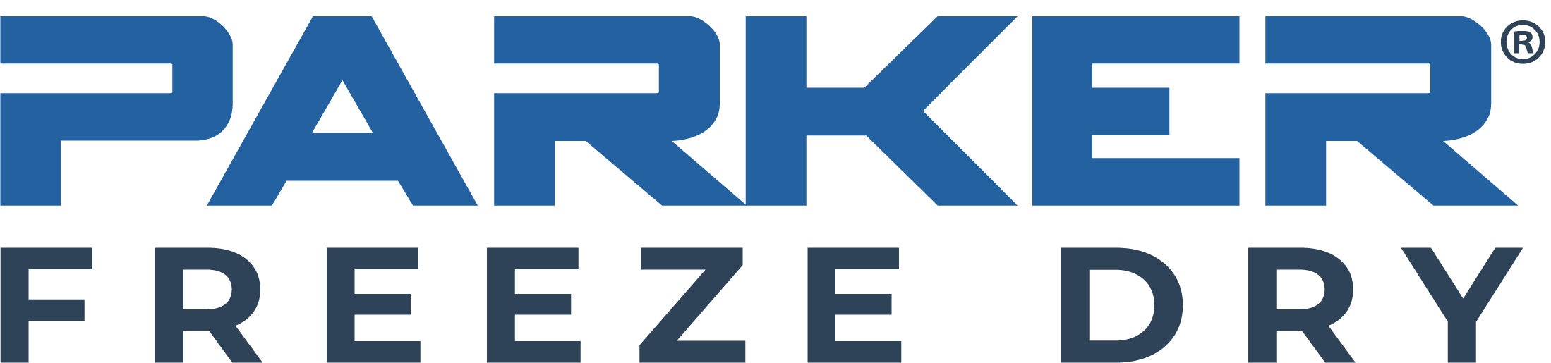 Parker Freeze Dry logo in blue with registered trademark symbol
